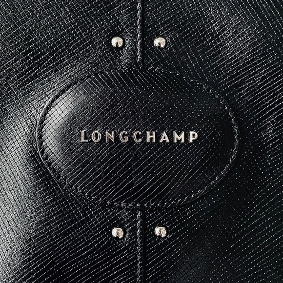 Longchamp 2 way cross body black leather bag. - Picture 2 of 15